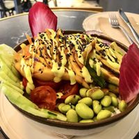 Poke bowl with sushi rice & wasabi cream   at Maura in Mallorca