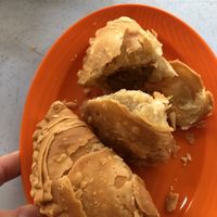 Crispy curry puffs! at Sweet Veggie in Kuala Lumpur