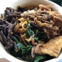 Up close of the dry ban mee at Sweet Veggie in Kuala Lumpur