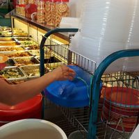 plates and buffet at Sweet Veggie in Kuala Lumpur