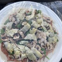 Vegan build-your-own pizza   at Johnny's Take & Bake Pizza in Tehachapi