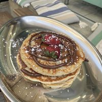 Crepes with hazelnut praline and strawberries  at 269 Fast Vegan Food in Crete