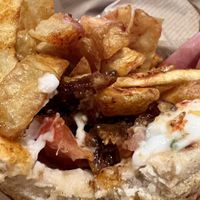 “Pork” gyro, classic size (with one bite taken )  at 269 Fast Vegan Food in Crete