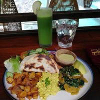 Naan with tofu scramble at Titi Batu in Ubud