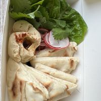 hummus and bread  at Titi Batu in Ubud