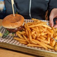 Blue cheese burger at VK Plant Based Diner in Waterlooville
