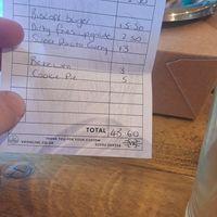 Our bill at VK Plant Based Diner in Waterlooville
