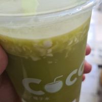 Sugarcane with green apple and minced coconut meat at CocoCane - City Square Mall in Central Singapore