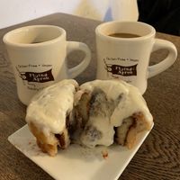 Crazy cinnamon roll at Flying Apron Bakery - Fremont Ave in Seattle