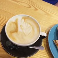 Oat milk lattec at Divine Coffee House in Nottingham