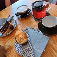 Amazing salted caramel cake and the best lemon and poppy seed muffin I've ever had. at Divine Coffee House in Nottingham