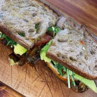 Really good mushroom sandwich   at Cumbre Masa Madre in Cali