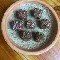 Breaded tofu with peanut sauce   at Cumbre Masa Madre in Cali