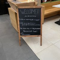 Sign at entrance  #Veganuary at Rossopomodoro in Copenhagen