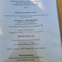 Menu (Example) at Elmenhorster Mühle - Burger & Mehr in Waltrop