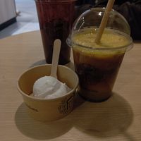 Coconut ice cream at Fruitisimo in Olomouc