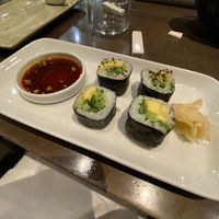 Vegan California rolls, filled with avocado and cucumber  at MAD - Kirei - T4 in Madrid