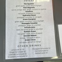 Juice selections   at The Squeeze Juice Bar and Vegan Eatery in Vicksburg