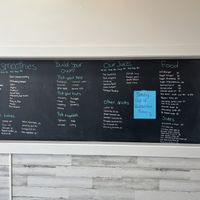Wall menu  at The Squeeze Juice Bar and Vegan Eatery in Vicksburg