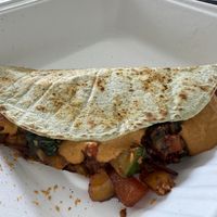 Quesadilla - don’t forget a side of avocado sauce  at The Squeeze Juice Bar and Vegan Eatery in Vicksburg