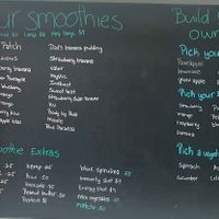 Menu part one (it was too blurry when I uploaded the whole photo before)  at The Squeeze Juice Bar and Vegan Eatery in Vicksburg