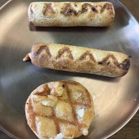 Dedito integal and arepa  at Fit Choices in Cartagena