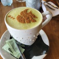 Matcha Latte with plant milk at Fit Choices in Cartagena