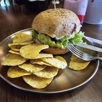 Vegan burger at Fit Choices in Cartagena