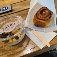 Vegan oatmeal and chocolate bun at Natoo in Frankfurt