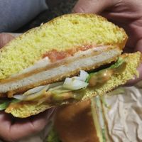 Burger in a bun  at Vegan Spectrum مطبخ الطيف النباتي in Amman