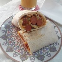 Sausage and cheese wrap at Vegan Spectrum مطبخ الطيف النباتي in Amman