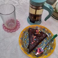 Afternoon tea and peanutbutter brownie 😋👌 at Vegan Spectrum مطبخ الطيف النباتي in Amman