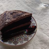 Chocolate cake at Vegan Spectrum مطبخ الطيف النباتي in Amman