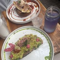 Avo Toast and Mermaid Coconut Water (the other dish wasn’t vegan if I remember correctly)  at Seed Cafe in Colombo