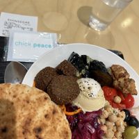 Vegan Falafel Humus salad.  at Chick Peace - Shinsegae Jung-gu in Seoul