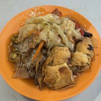 Mixed plate with spring roll   at Ji Xiang Ru Yi Vegetarian in Central Singapore