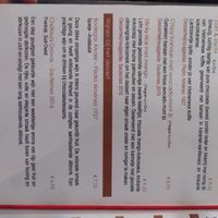 Dessert menu at Jasmijn en Ik in Utrecht