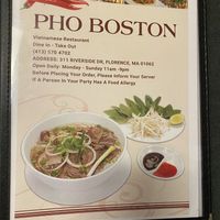 Menu cover  at Pho Boston Vietnamese Cuisine in Northampton