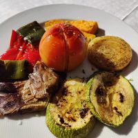 Vegetable platter at Restaurant El Diablo in Lanzarote