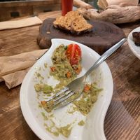 Avocado spread (as you can see it was good, we forgot to take the picture before starting) at DaOrganic restaurant in Sofia
