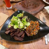 Red wine tempeh, rice with veggies and fresh salat (the rice especially was super tasty) at DaOrganic restaurant in Sofia