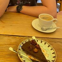 Chocolate torte  at DaOrganic restaurant in Sofia