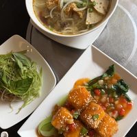 Beef noodle soup and tofu crispy with Hong Kong sauce  at Bà Xã - Phu Nhuan in Ho Chi Minh City