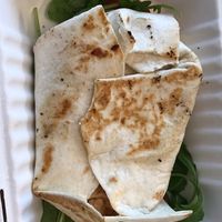 Tofu and sweet chilli wrap with salad  at Hebden Sarnies in Hebden Bridge