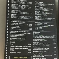 Menu August 2023  at Hebden Sarnies in Hebden Bridge