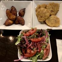 Selection of vegan side dishes. Not fancy.  at Entrevinos in Carolina