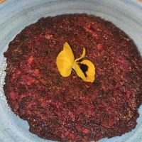 Beetroot patty   at Avocado in Cusco