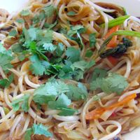 Awesome stir-fried rice noodles at Loving Hut Thien Dang in Seoul