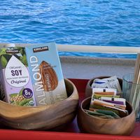 Soy and Almond Milk. Selection of teas  at Fair Wind in Kailua Kona