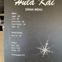 Bar Menu  at Fair Wind in Kailua Kona